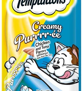 Temptations Creamy Purrrr. ee Chicken & Tuna Flavour Cat Treats (4 PCS X 12 Gms)