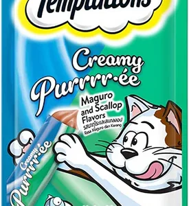 Temptations Creamy Purrrr. ee Maguro & Scallop Flavors (4 Packs X 12 G)