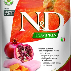 Farmina N&D Pumpkin Chicken Pumpkin And Pomegranate Grain Free Medium And Maxi Puppy Dry Food
