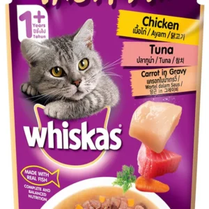 Whiskas Tasty Mix With Chicken Tuna & Carrot in Gravy Pouch