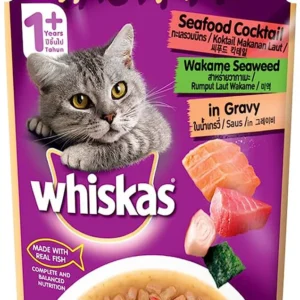 Whiskas Tasty Mix With Seafood Cocktail & Wakame Seaweed In Gravy Pouch