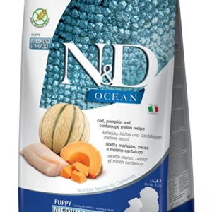 Farmina N&D Ocean Cod Pumpkin & Cantaloupe Melon Grain Free Medium & Maxi Puppy Dry Food