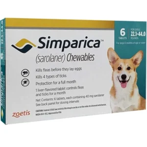 Zoetis Simparica Chewable Tablets for Dogs 22.1-44.0 - 1 Tablet